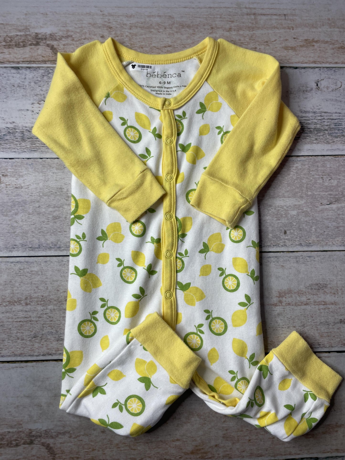 Bebenca Unisex Yellow | Lemons Long Sleeve Outfit Size: 6-9 months Yellow | Lemons