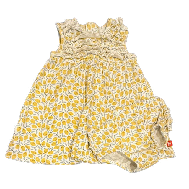 Magnetic Me Girls Yellow Lemons Dress Size: 12-18 Months