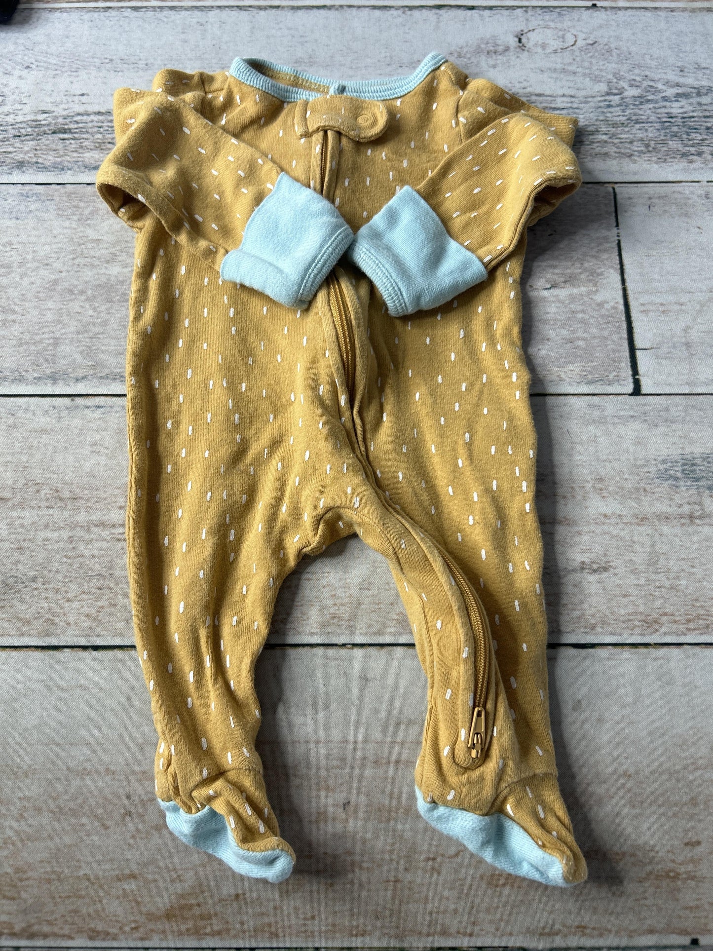 Cloud Island Unisex Yellow | Light Blue | polka dot Pajamas Size: Newborn Yellow | Light Blue | polka dot