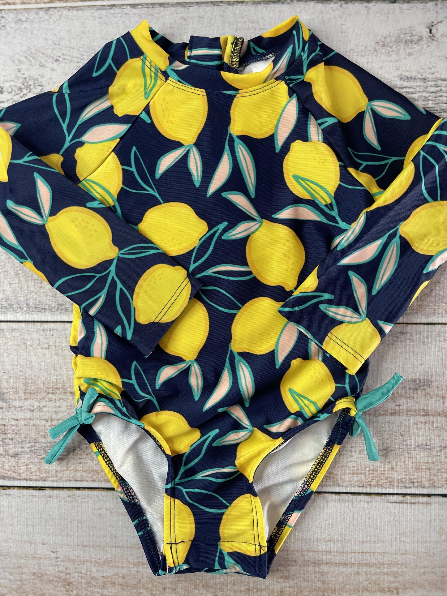 Cat & Jack Girls Yellow | Navy Blue Swimwear Size: 18 months Yellow | Navy Blue