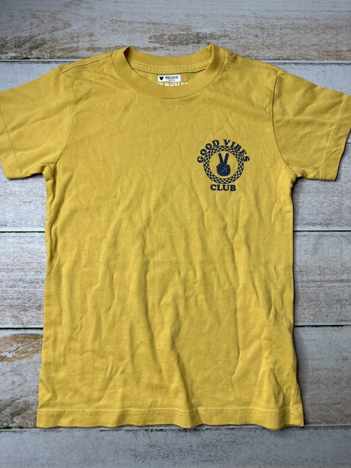 Tiny Whales Unisex Yellow | Navy Blue T-Shirt Size: 5 Yellow | Navy Blue