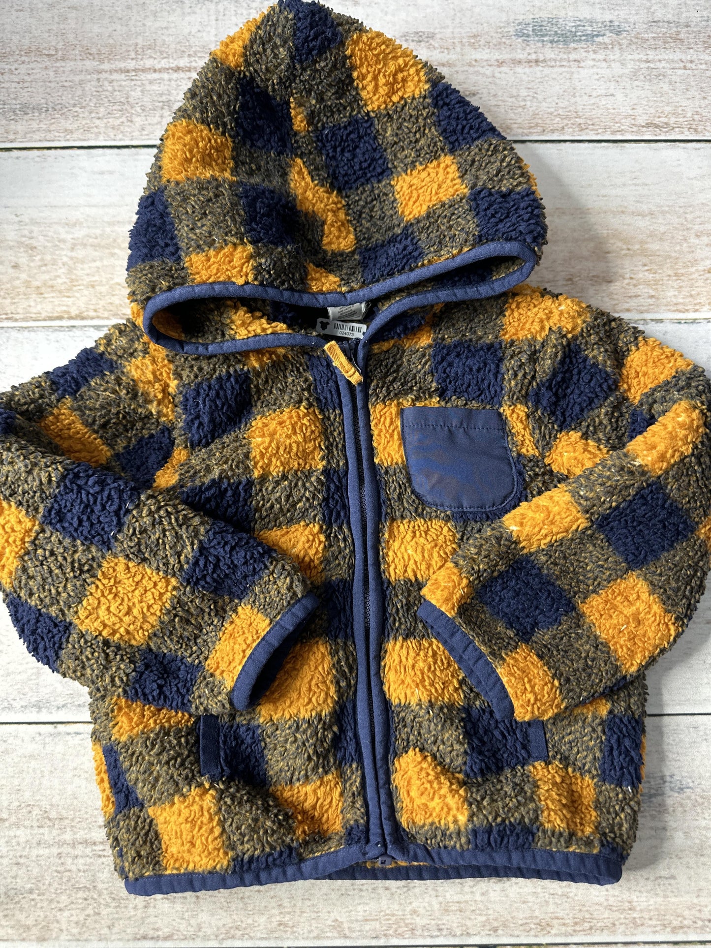 Little Me Boys Yellow | Navy Blue Hoodie Size: 24 months Yellow | Navy Blue