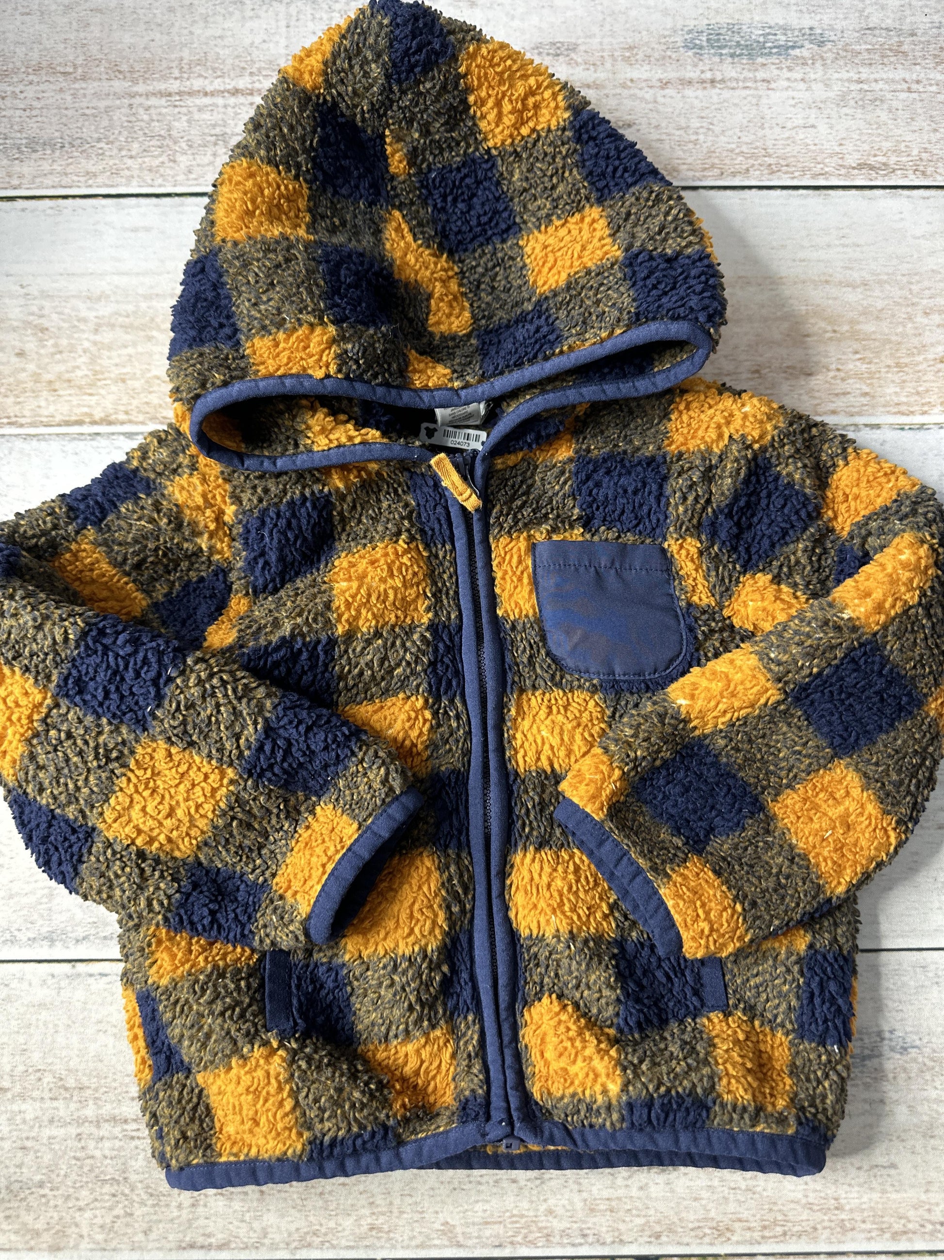 Little Me Boys Yellow | Navy Blue Hoodie Size: 24 months Yellow | Navy Blue