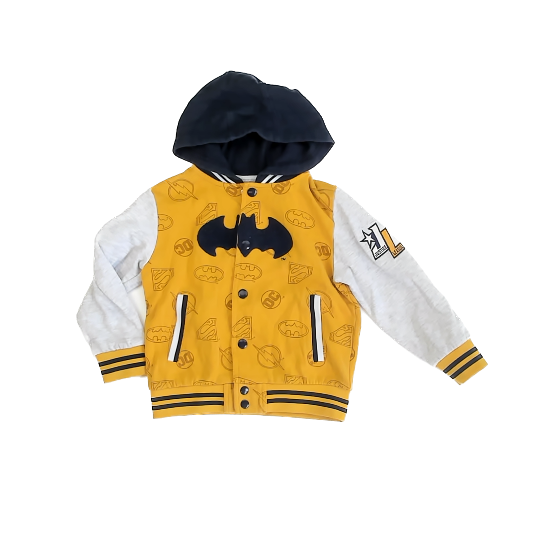 Batman Boys Yellow | Navy Hoodie Size: 3T Yellow | Navy