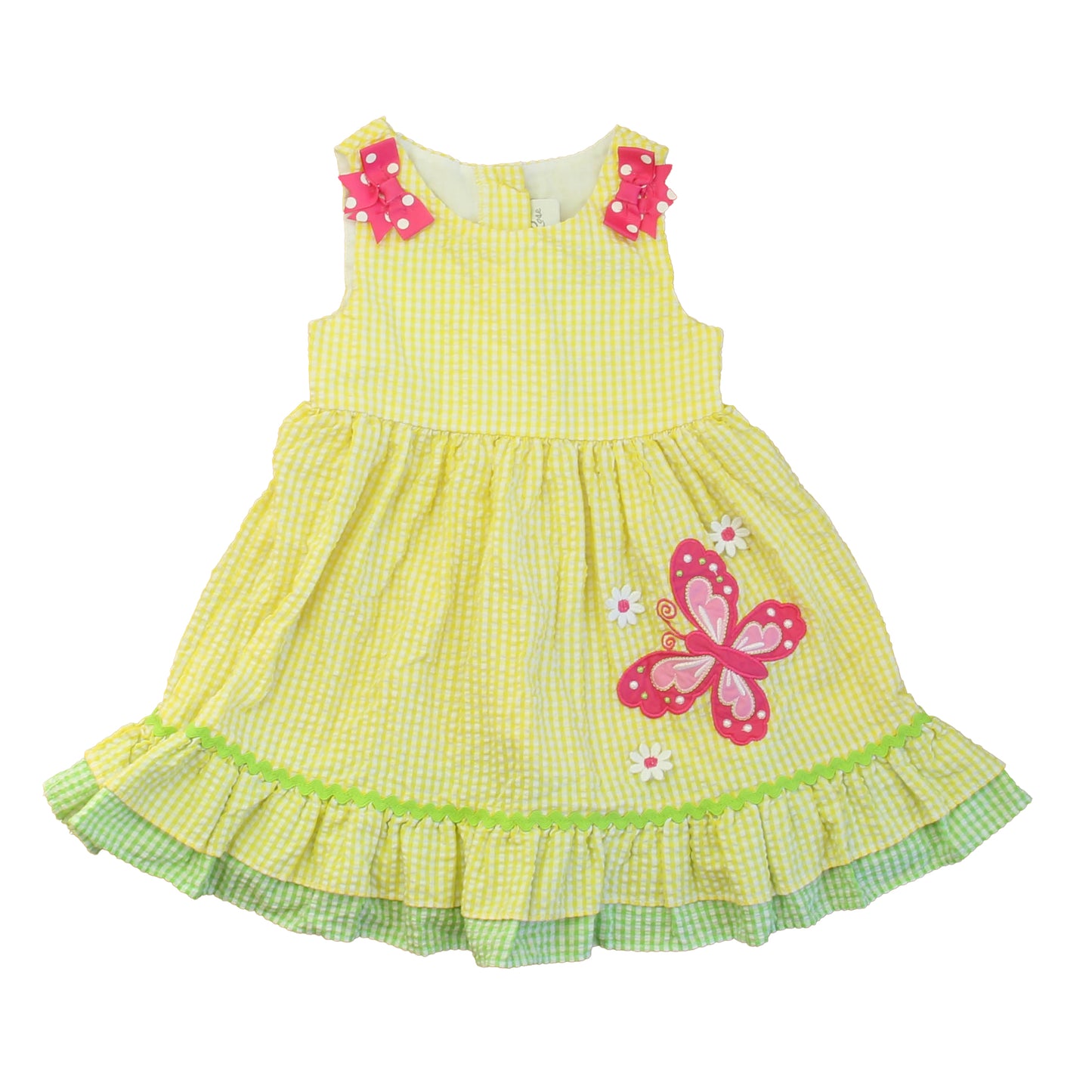 Emily Rose Girls Yellow | Pink Butterfly Dress Size: 2T Yellow | Pink Butterfly