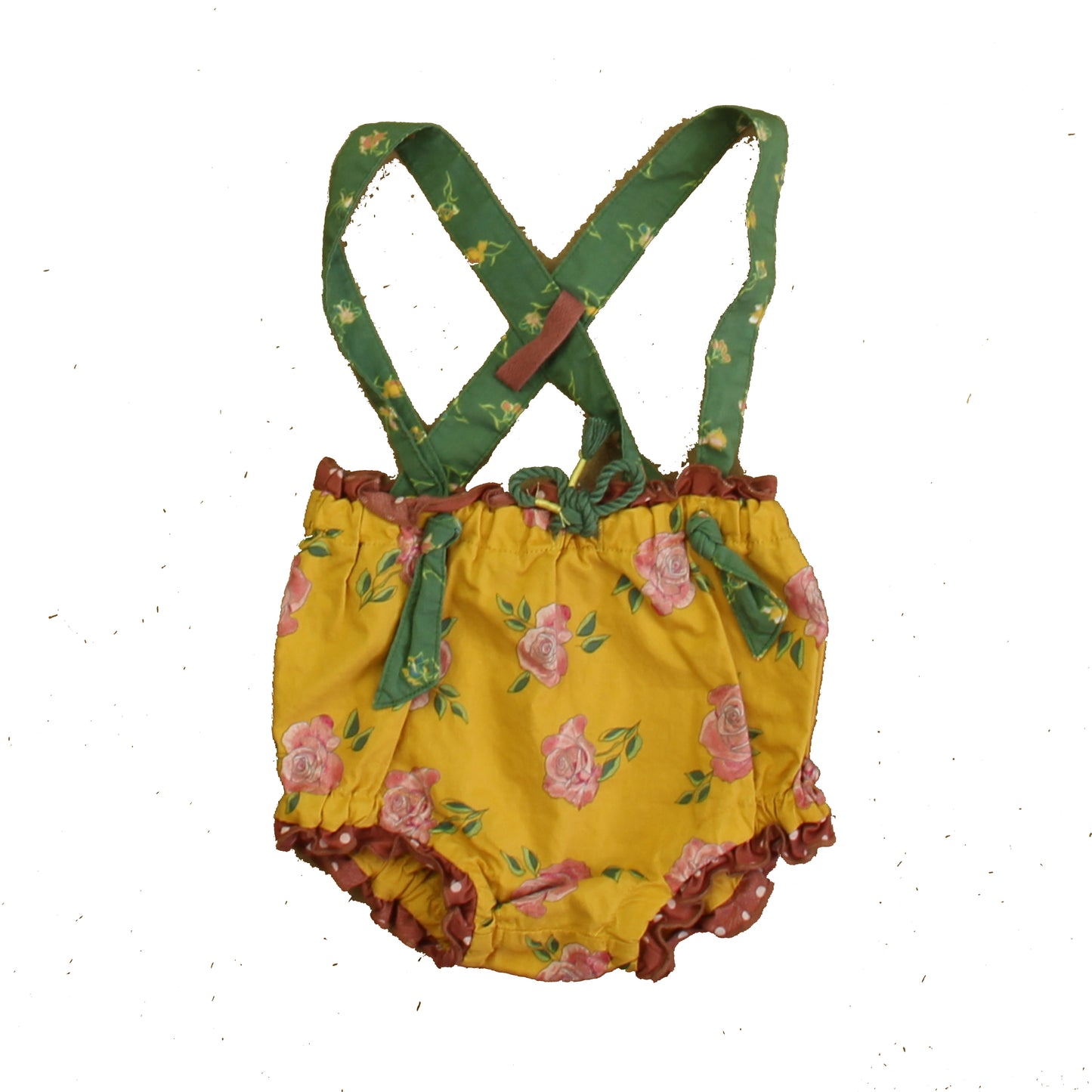 Matilda Jane Girls Yellow | Pink Floral Green Romper Size: 6-12 Months Yellow | Pink Floral Green