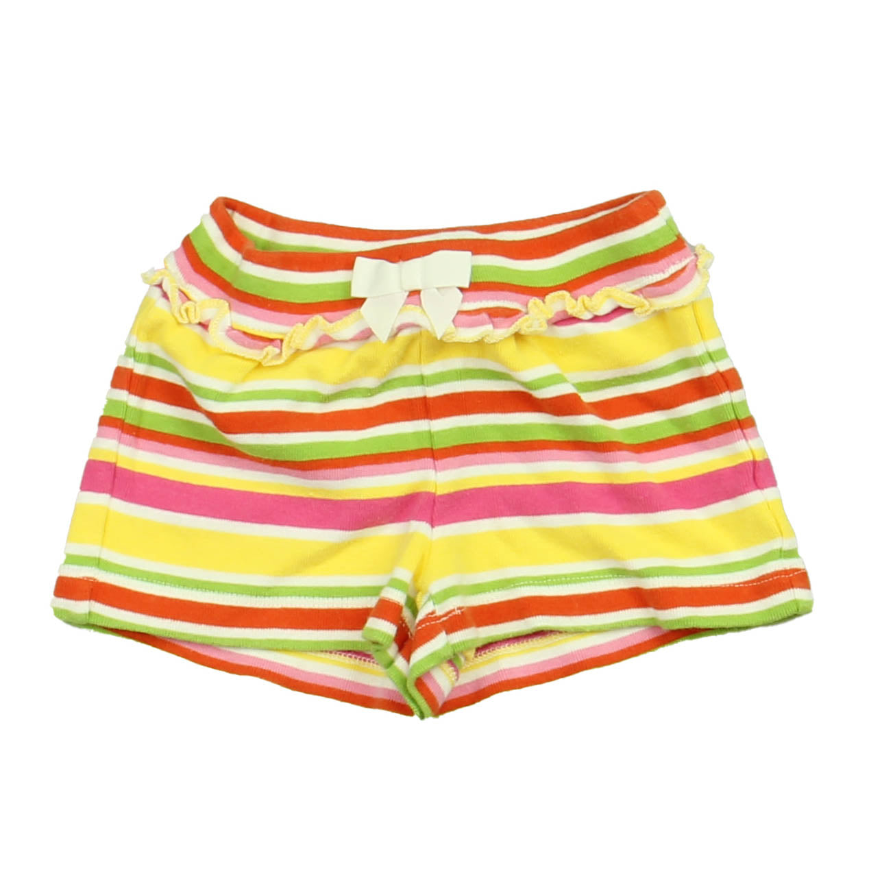 Gymboree Girls Yellow | Pink | Orange | Stripes Shorts Size: 6-12 Months Yellow | Pink | Orange | Stripes