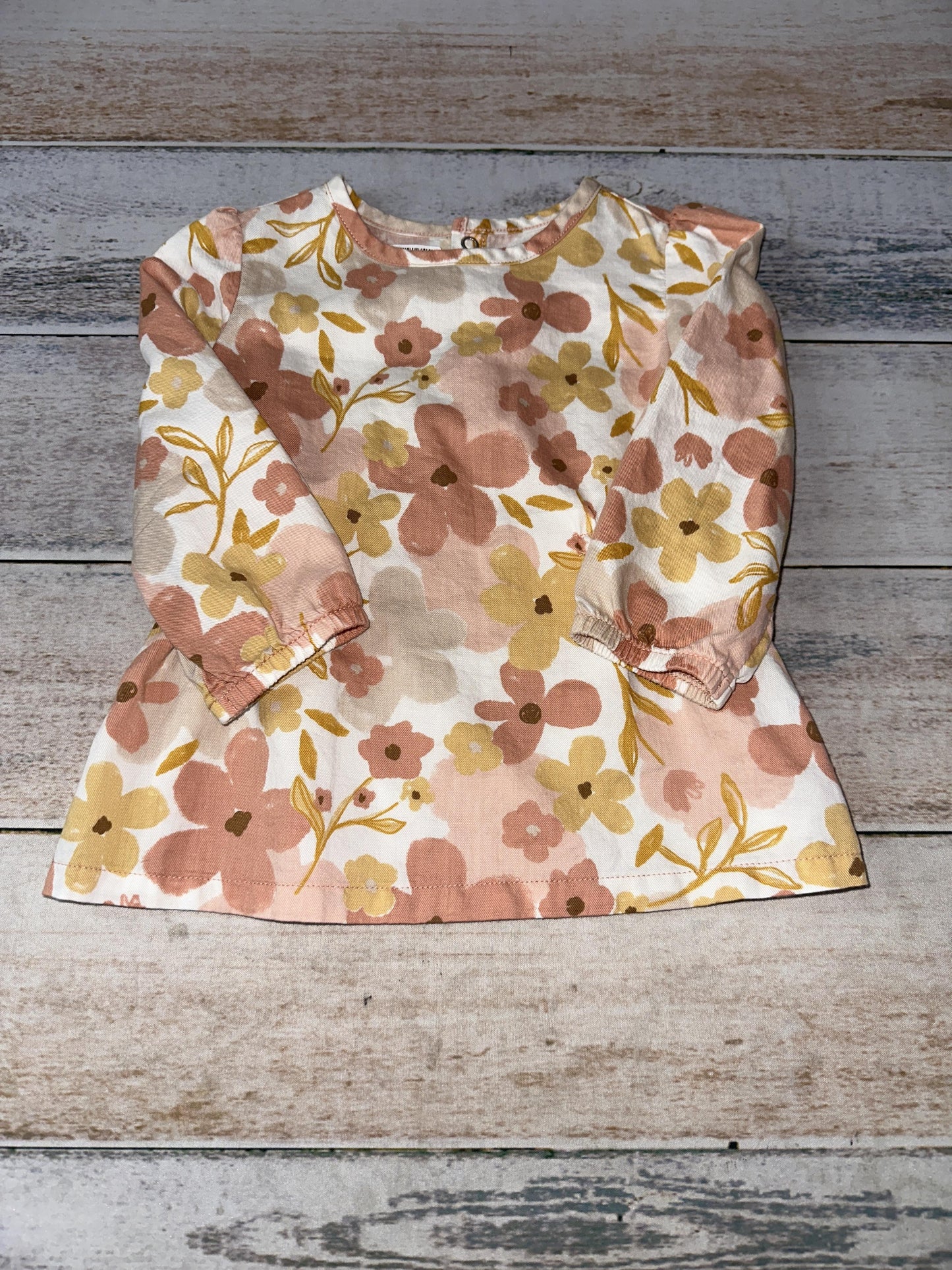 Carters Girls Yellow | pink | White Long Sleeve T-Shirt Size: 18 months Yellow | pink | White