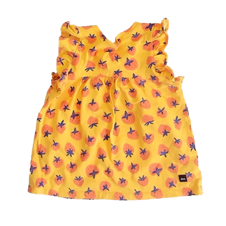 Tea Collection Girls Yellow Strawberries T-Shirt Size: 18-24 Months Yellow Strawberries