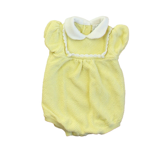 Janie and Jack Girls Yellow Stripe Romper Size: 3-6 Months Yellow Stripe
