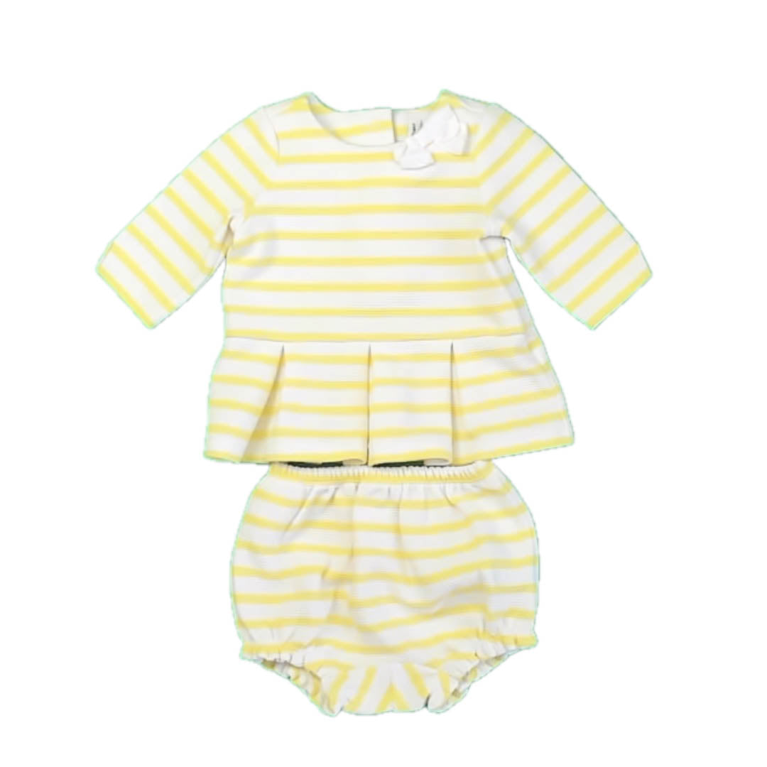 Janie and Jack Girls Yellow Stripe Apparel Sets Size: 3-6 Months Yellow Stripe