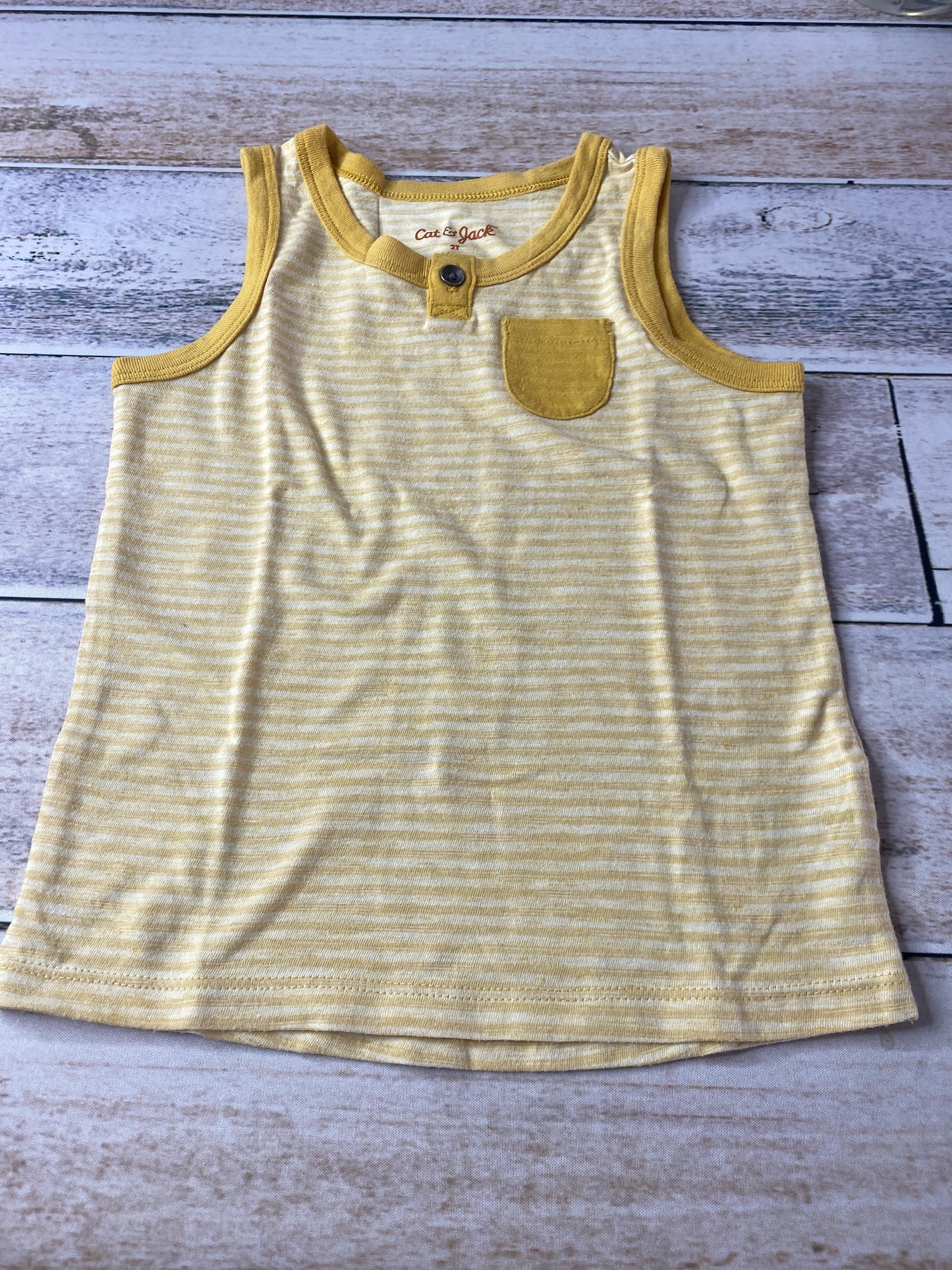 Cat & Jack Boys Yellow | Striped Tank Top Size: 2T Yellow | Striped
