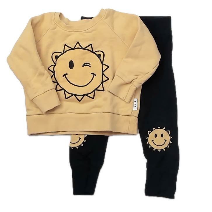 Hux Boys Yellow Sun | Black Apparel Sets Size: 2T Yellow Sun | Black