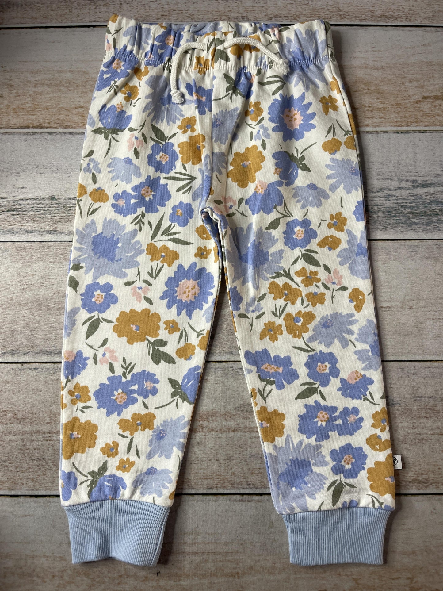 Honest Co Girls Yellow | White | Light Blue Pants Size: 24 months Yellow | White | Light Blue