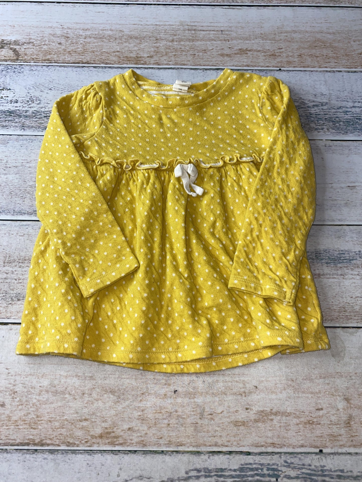 Tucker + Tate Girls Yellow | White | polka dot Long Sleeve Shirt Size: 24 months Yellow | White | polka dot