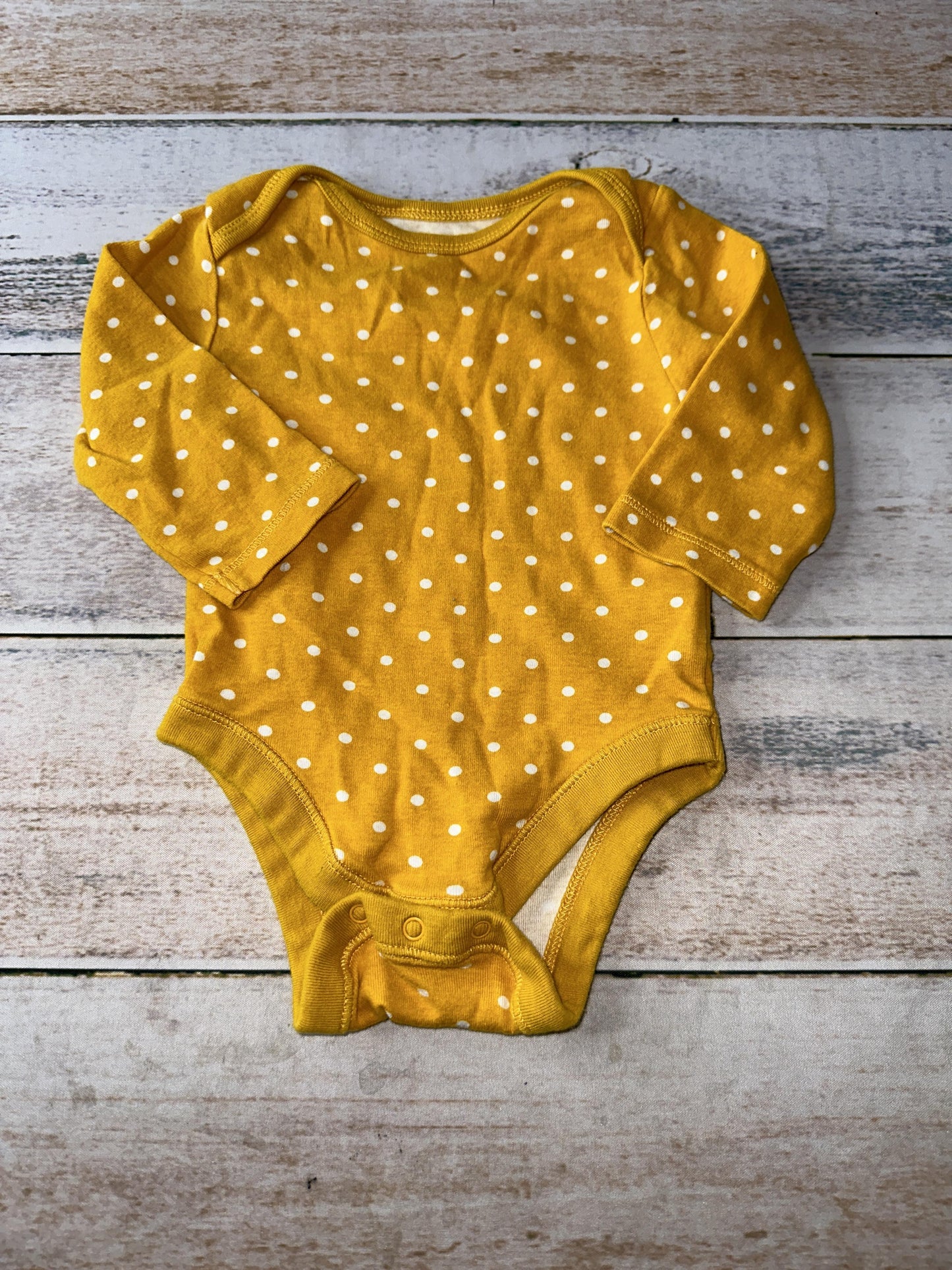 Old Navy Girls Yellow | White | polka dot Onesie Size: 3-6 months Yellow | White | polka dot