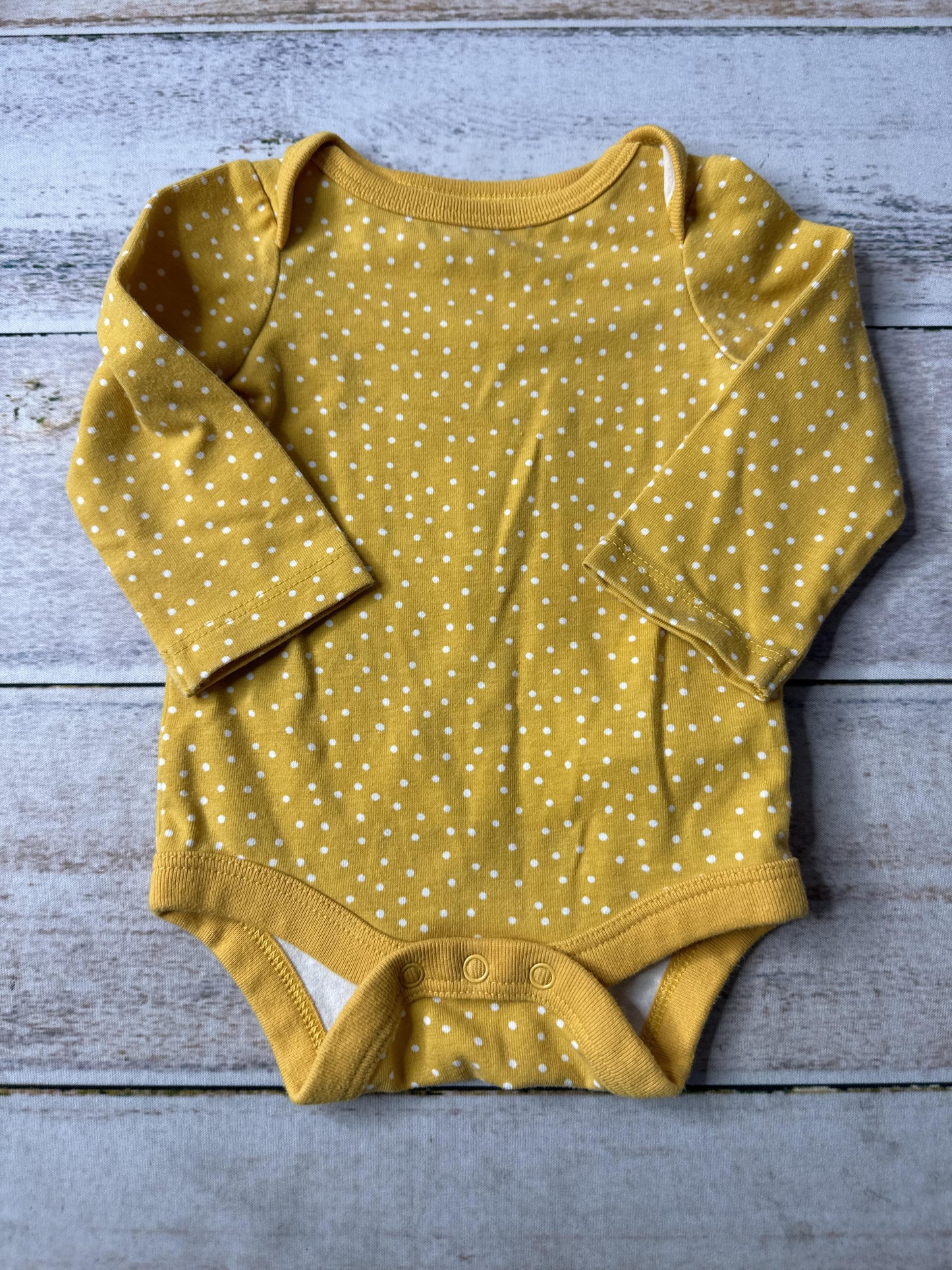 Cat & Jack Unisex Yellow | White | polka dot Onesie Size: Newborn Yellow | White | polka dot