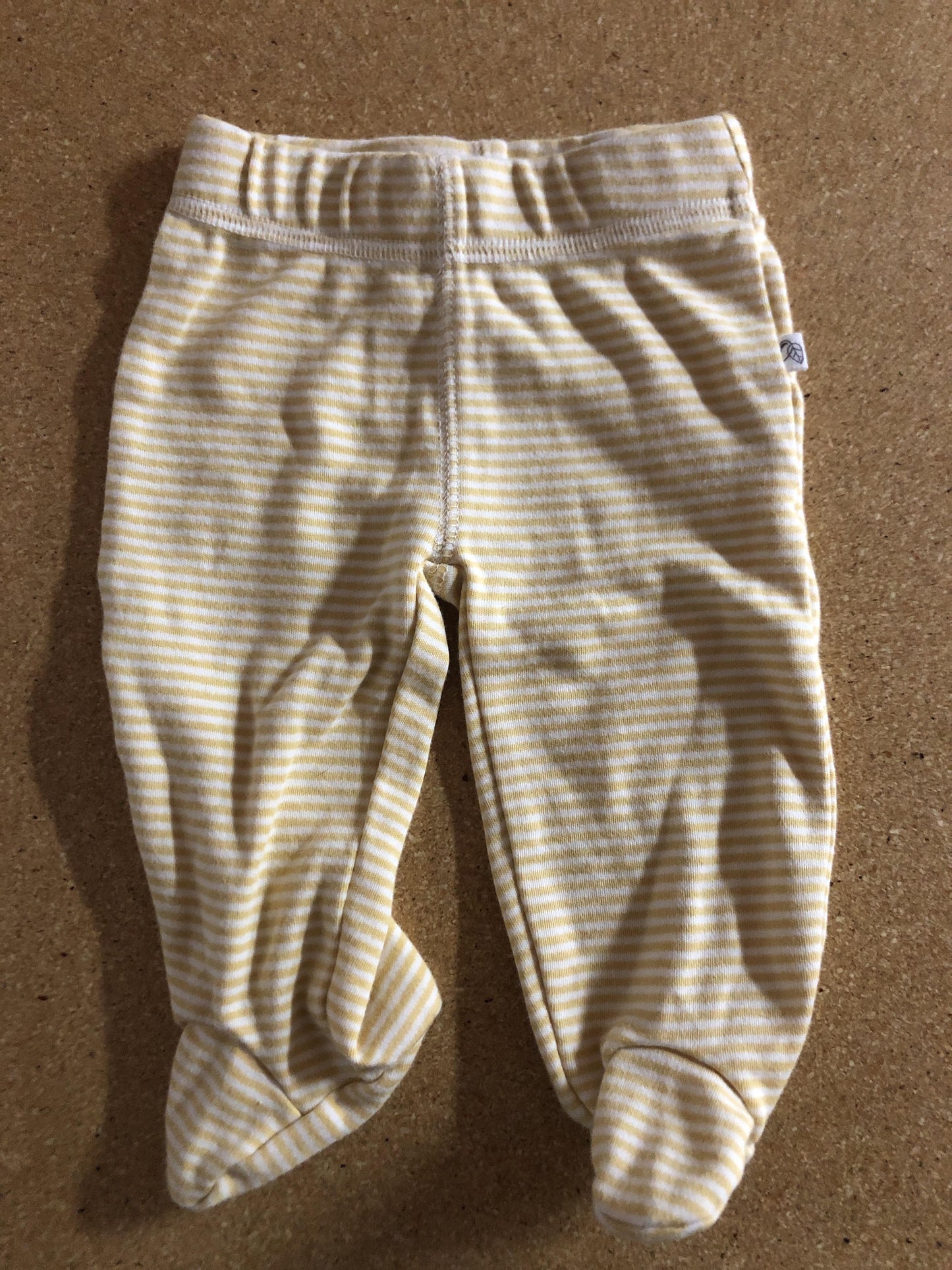 Oliver & Rain Unisex Yellow | White | Striped Pants Size: 3 months Yellow | White | Striped