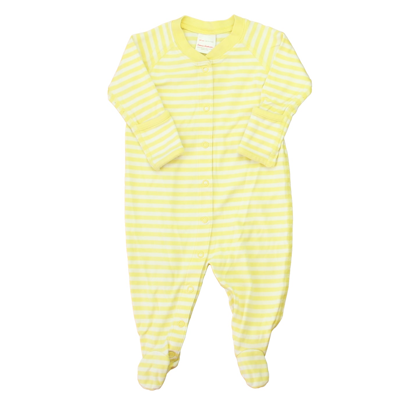 Hanna Andersson Unisex Yellow | White 1-piece footed Pajamas Size: 3-6 Months Yellow | White