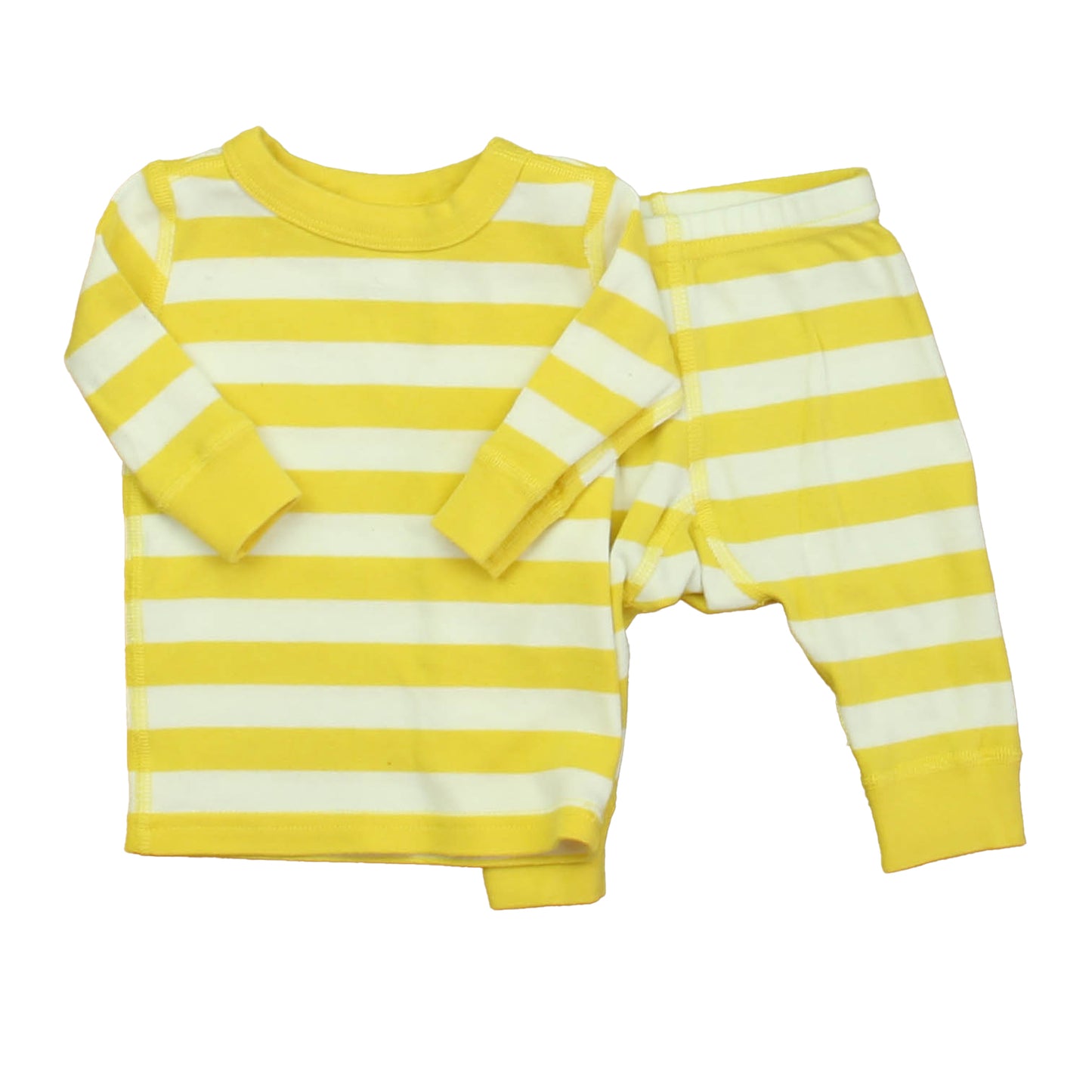 Hanna Andersson Unisex Yellow | White 2-piece Pajamas Size: 0-3 Months Yellow | White