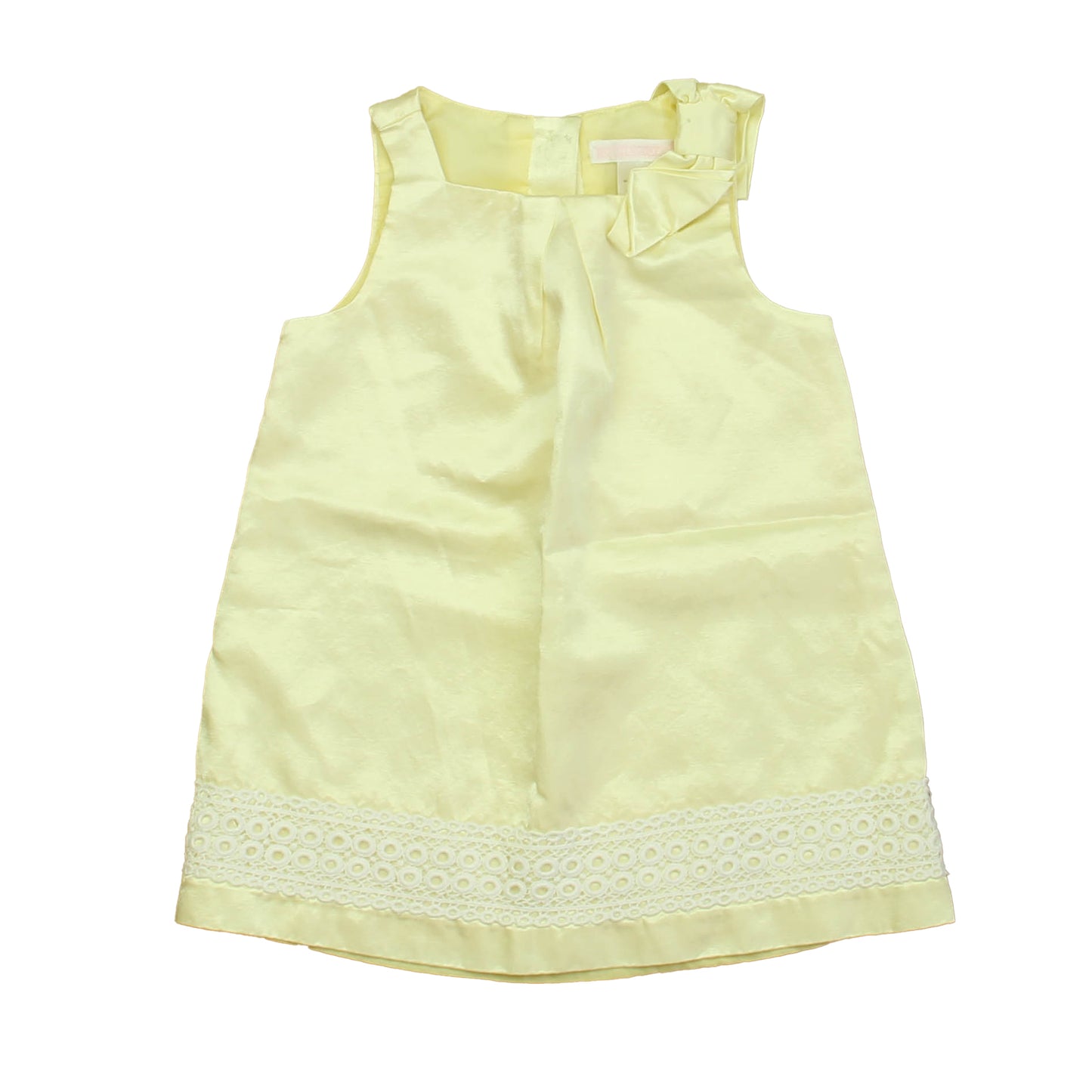 Janie and Jack Girls Yellow | White Dress Size: 12-18 Months Yellow | White