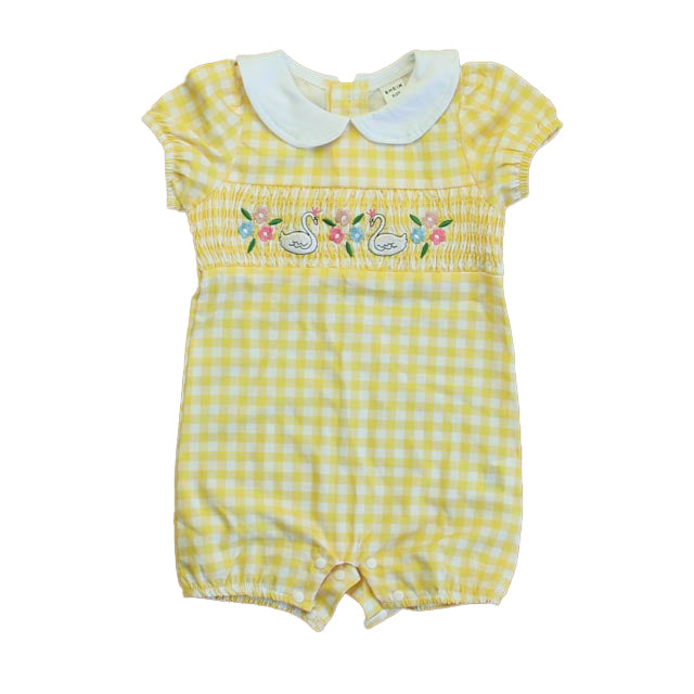 Shein Girls Yellow | White Romper Size: 9-12 Months Yellow | White