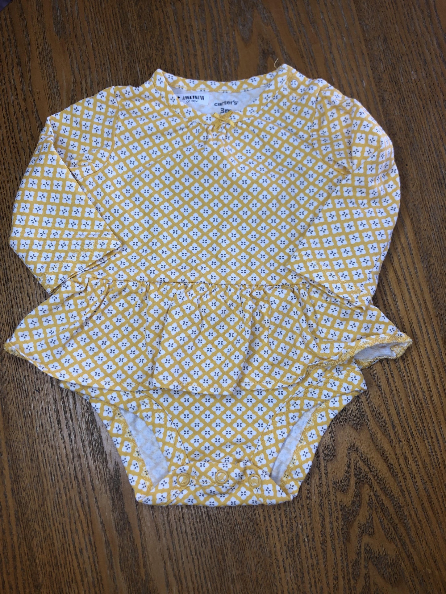 Carters Girls Yellow Onesie Size: 3 months Yellow