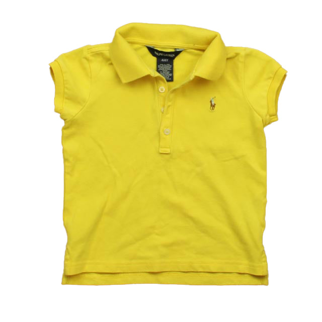 Ralph Lauren Girls Yellow Polo Shirt Size: 4T Yellow