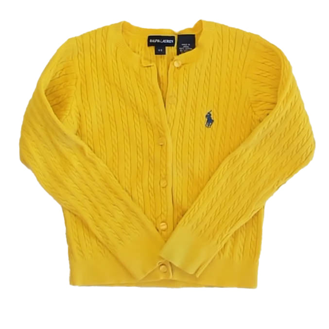 Ralph Lauren Girls Yellow Cardigan Size: 4-5T Yellow