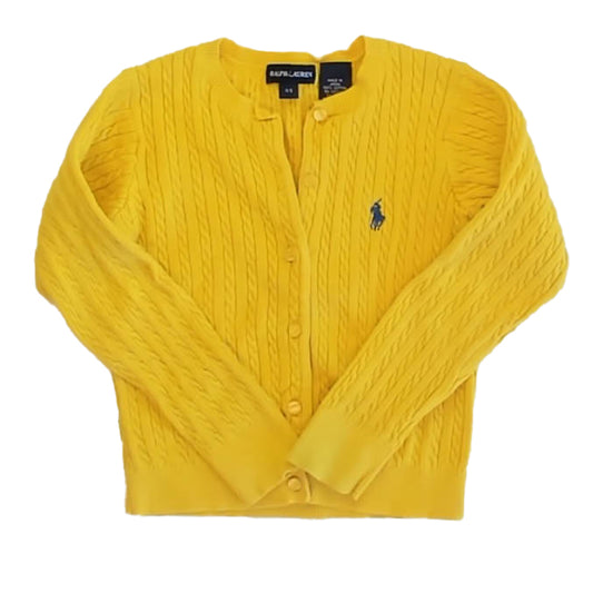Ralph Lauren Girls Yellow Cardigan Size: 4-5T Yellow