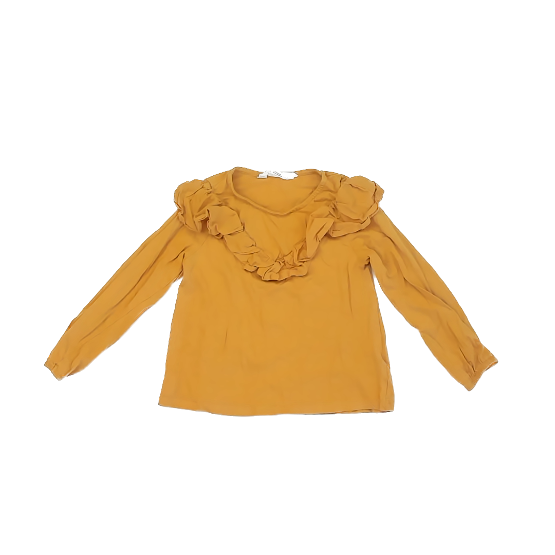 H&M Girls Yellow Long Sleeve Shirt Size: 5-6 Years Yellow