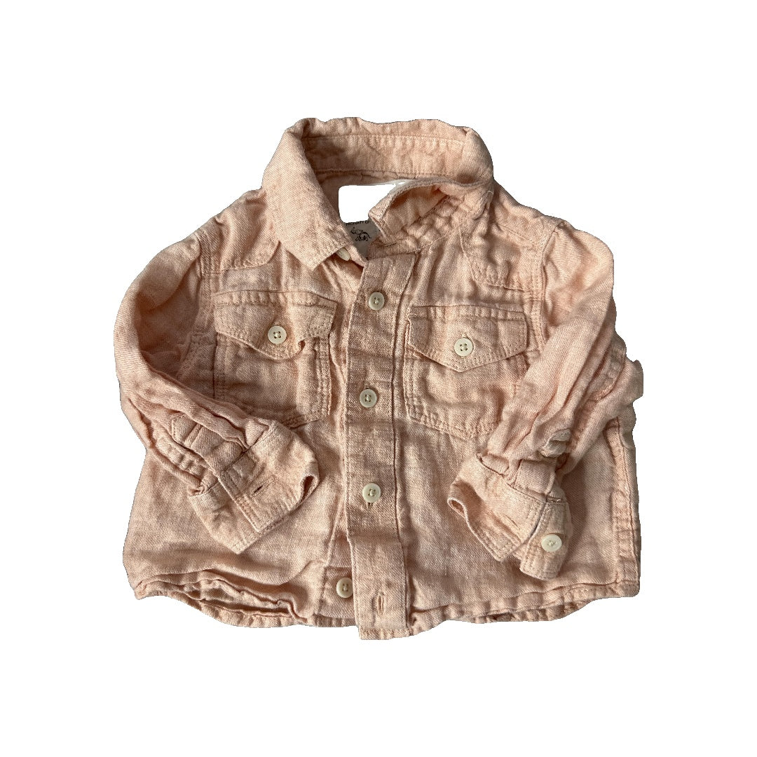 Unisex Button Down Short Sleeve Size: 12-18 months