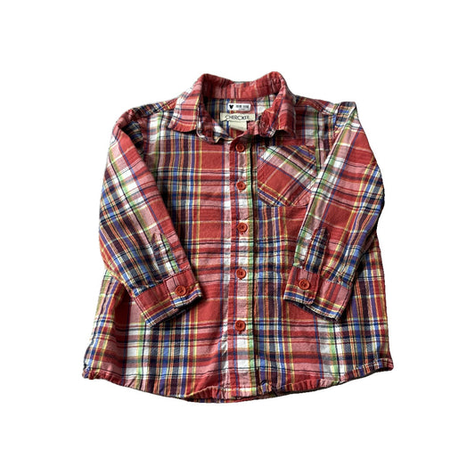 cherokee Unisex Button Down Short Sleeve Size: 24 months