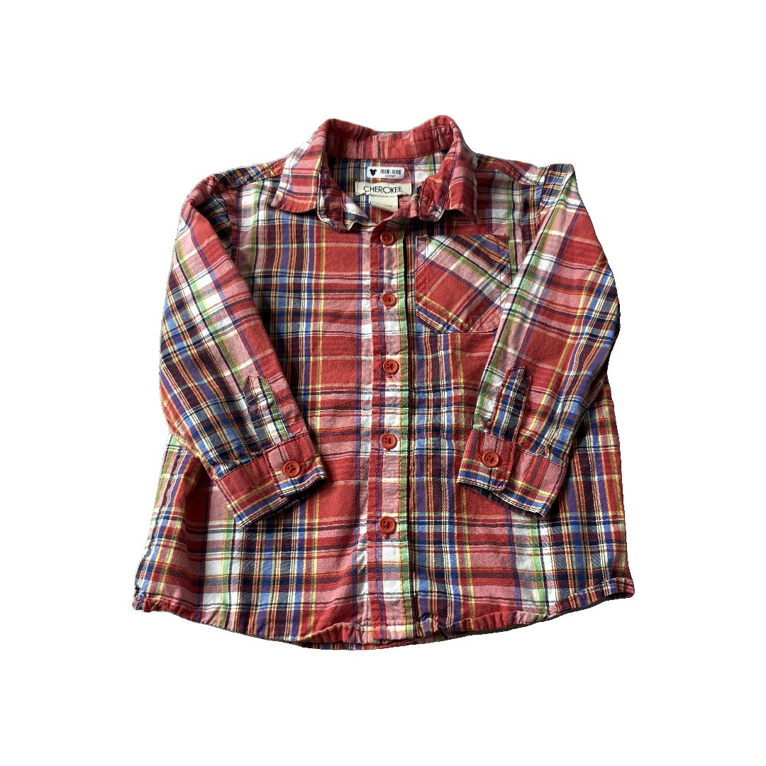 cherokee Unisex Button Down Short Sleeve Size: 24 months