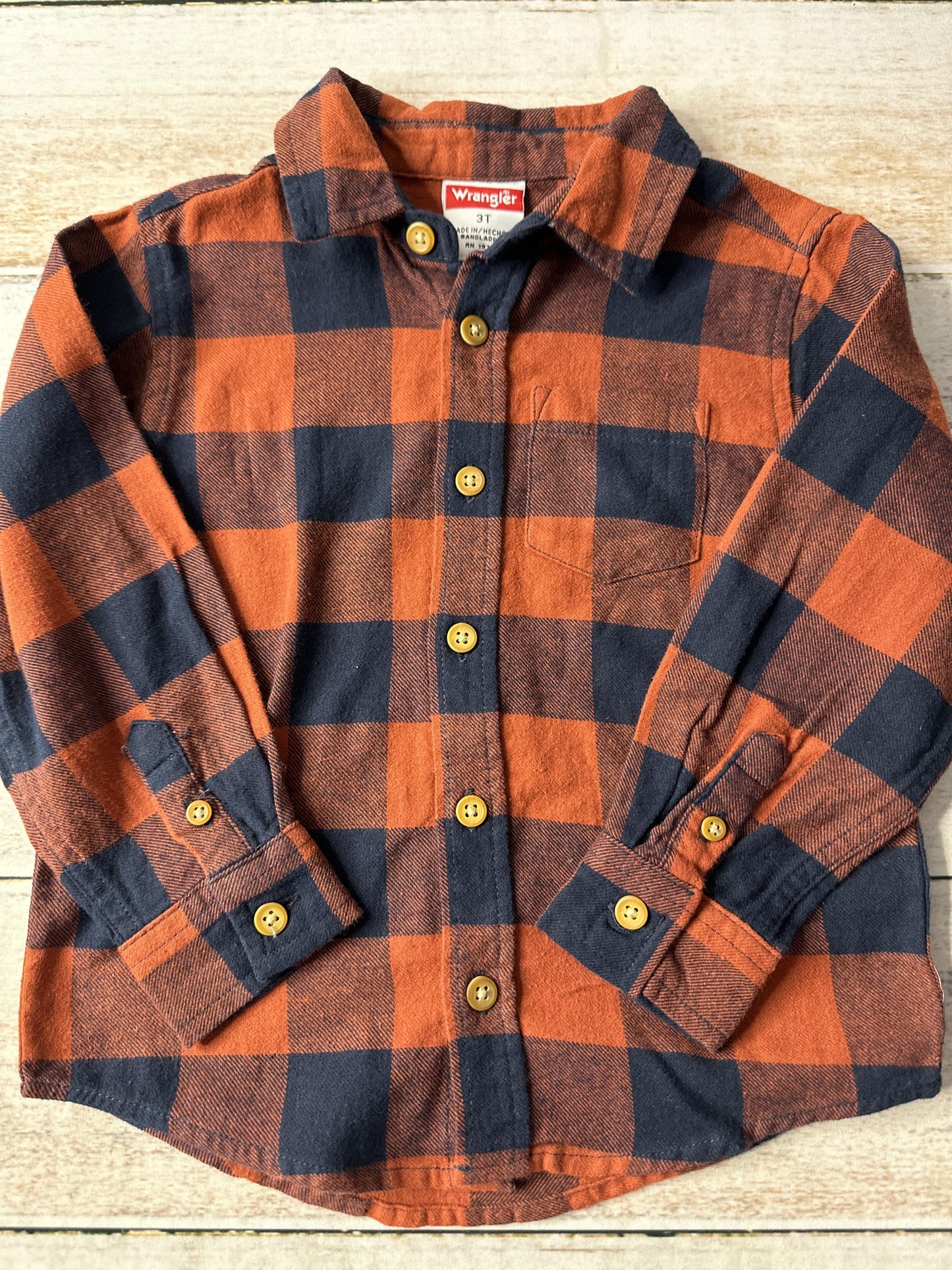 Unisex Button Down Short Sleeve Size: 3T