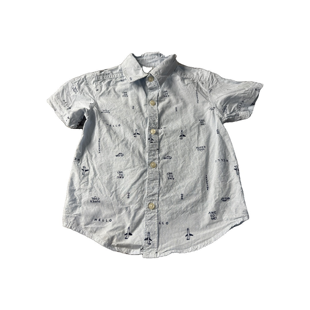 Carters Unisex Button Down Short Sleeve Size: 3T