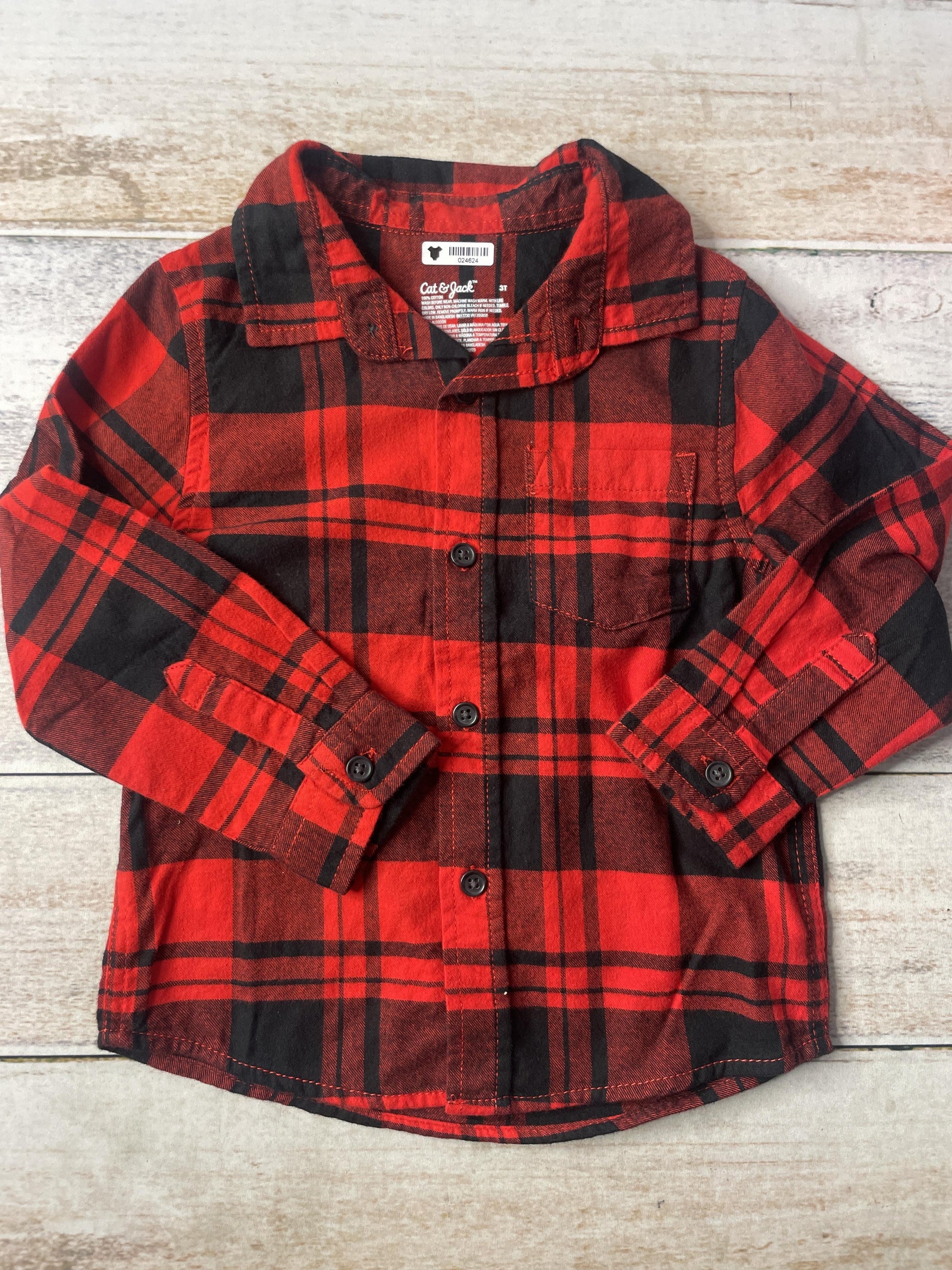 Cat & Jack Unisex Button Down Short Sleeve Size: 3T