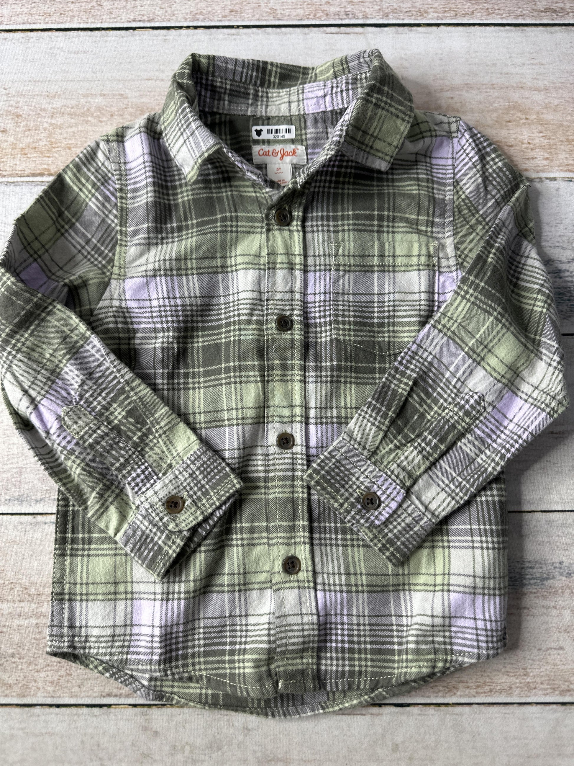 Unisex Button Down Short Sleeve Size: 3T