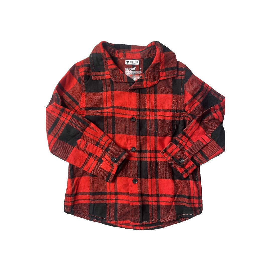 Cat & Jack Unisex Button Down Short Sleeve Size: 3T