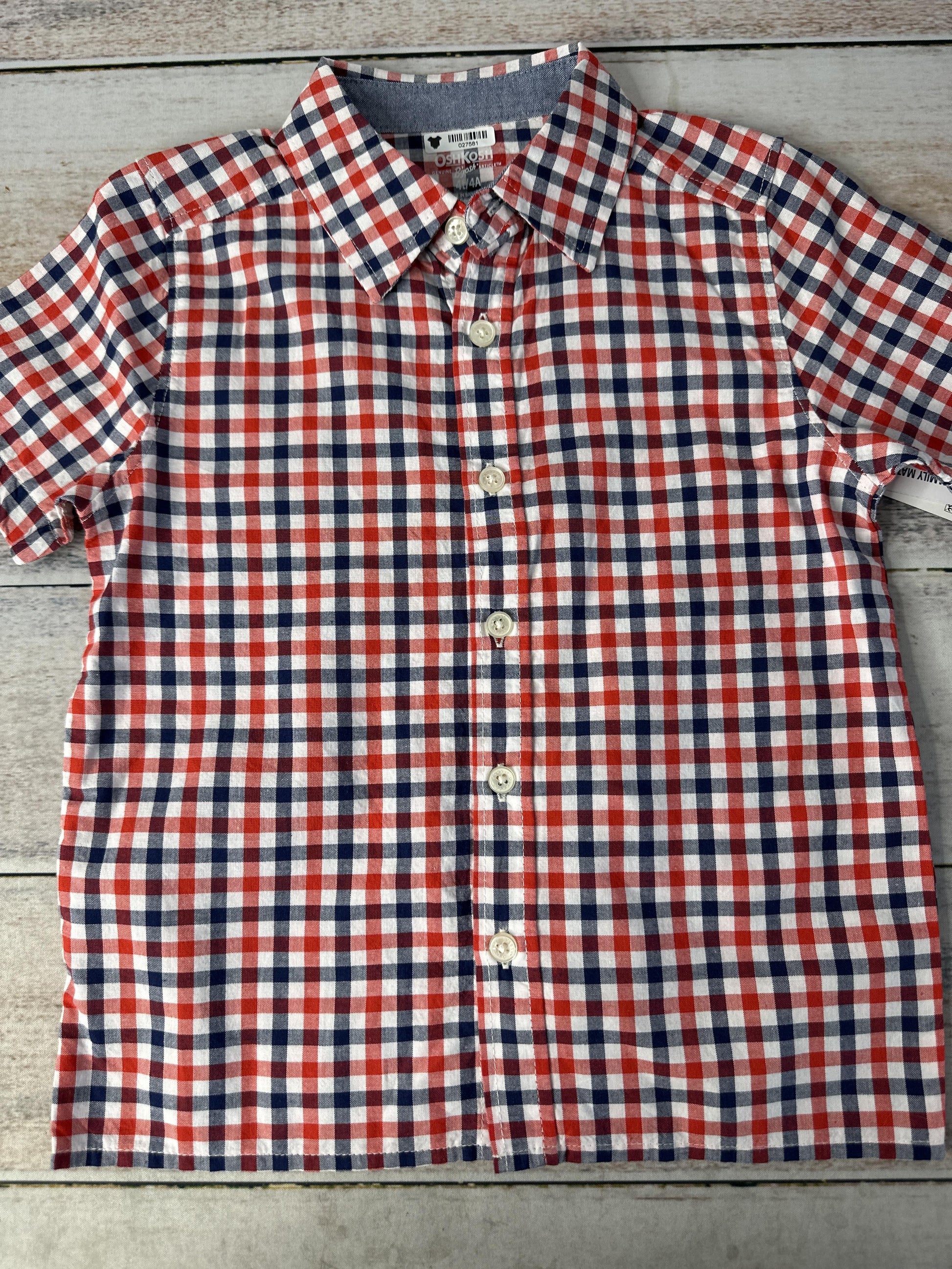 Unisex Button Down Short Sleeve Size: 4T