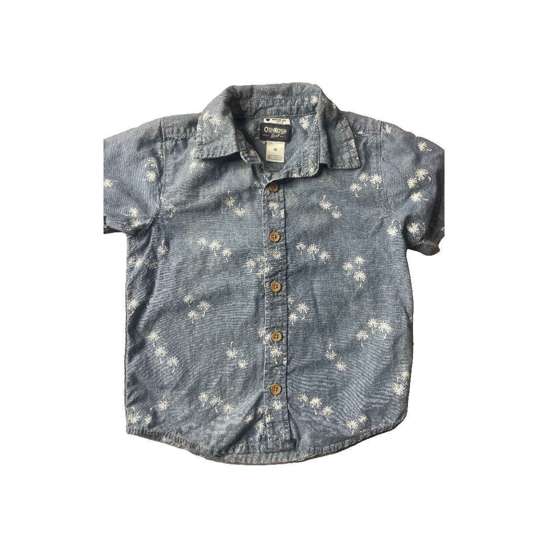 Unisex Button Down Short Sleeve Size: 4T