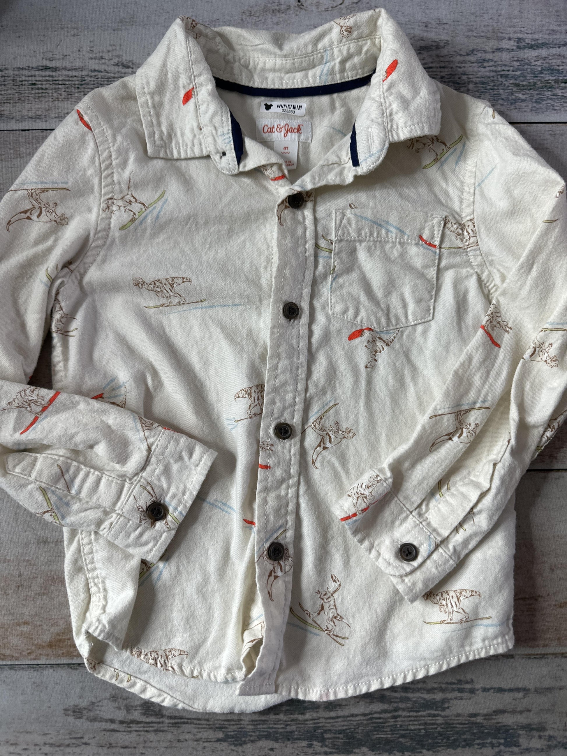 Cat & Jack Unisex Button Down Short Sleeve Size: 4T