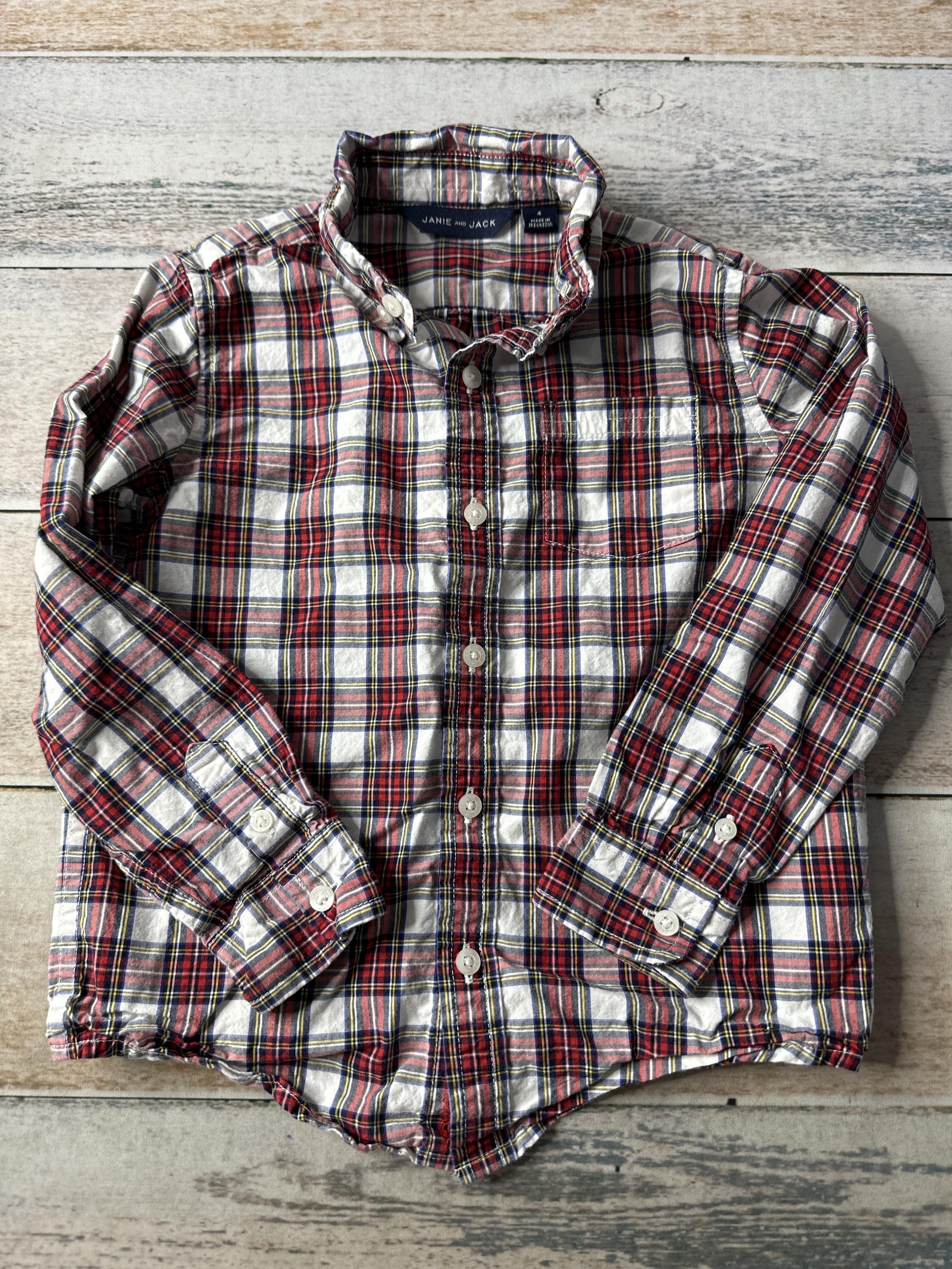 Janie and Jack Unisex Button Down Short Sleeve Size: 4T