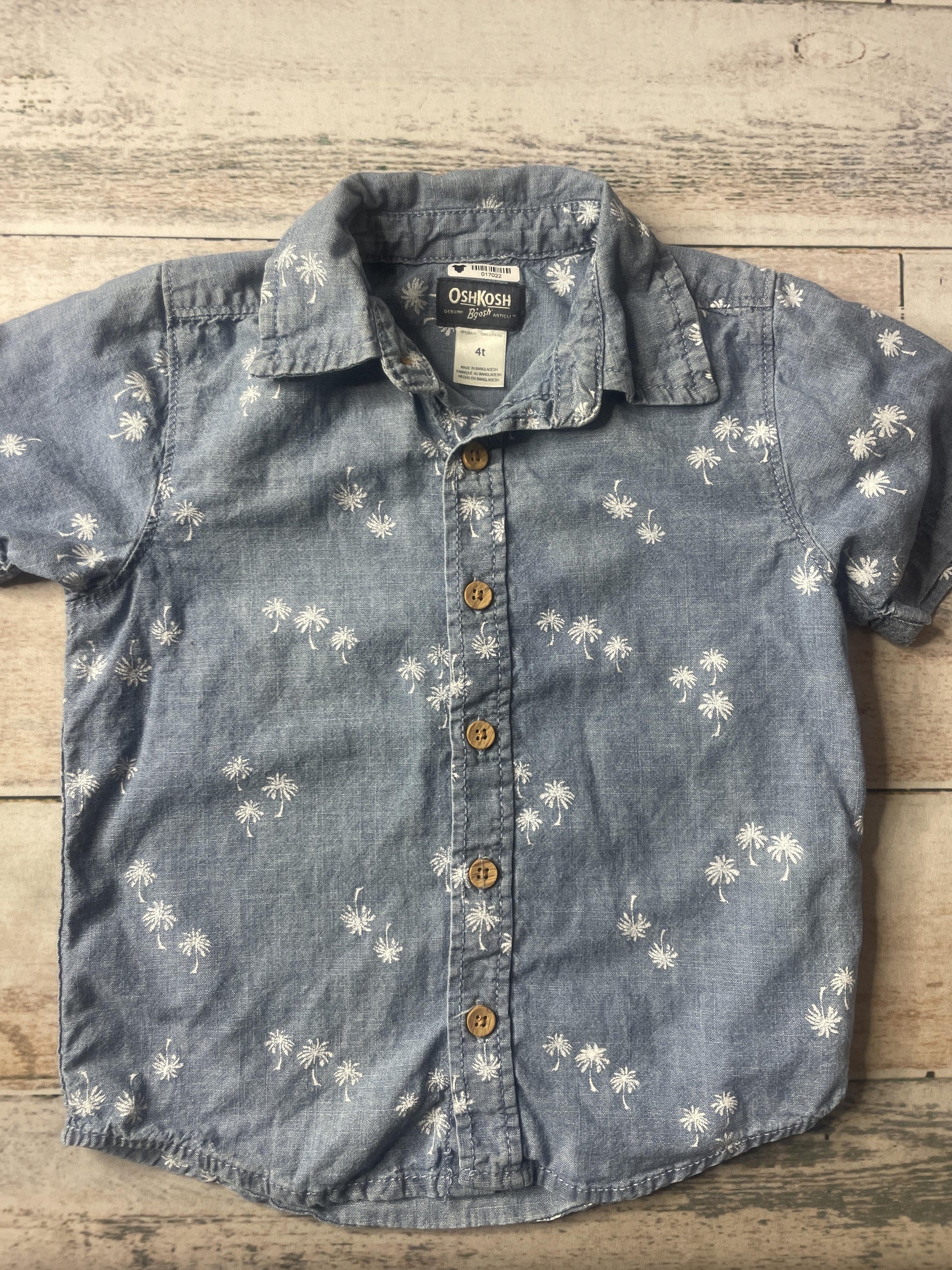Unisex Button Down Short Sleeve Size: 4T