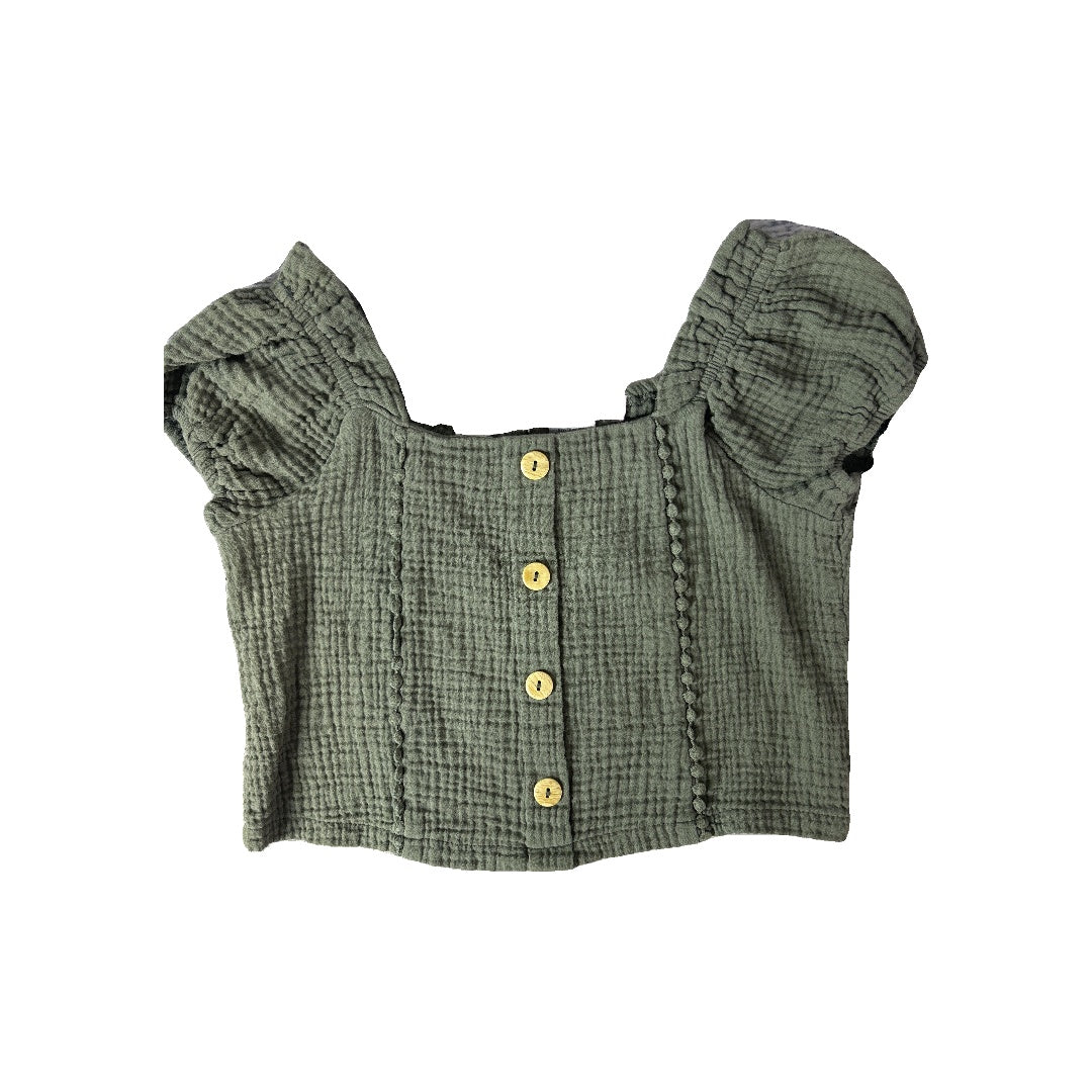 Unisex Button Down Short Sleeve Size: 5T