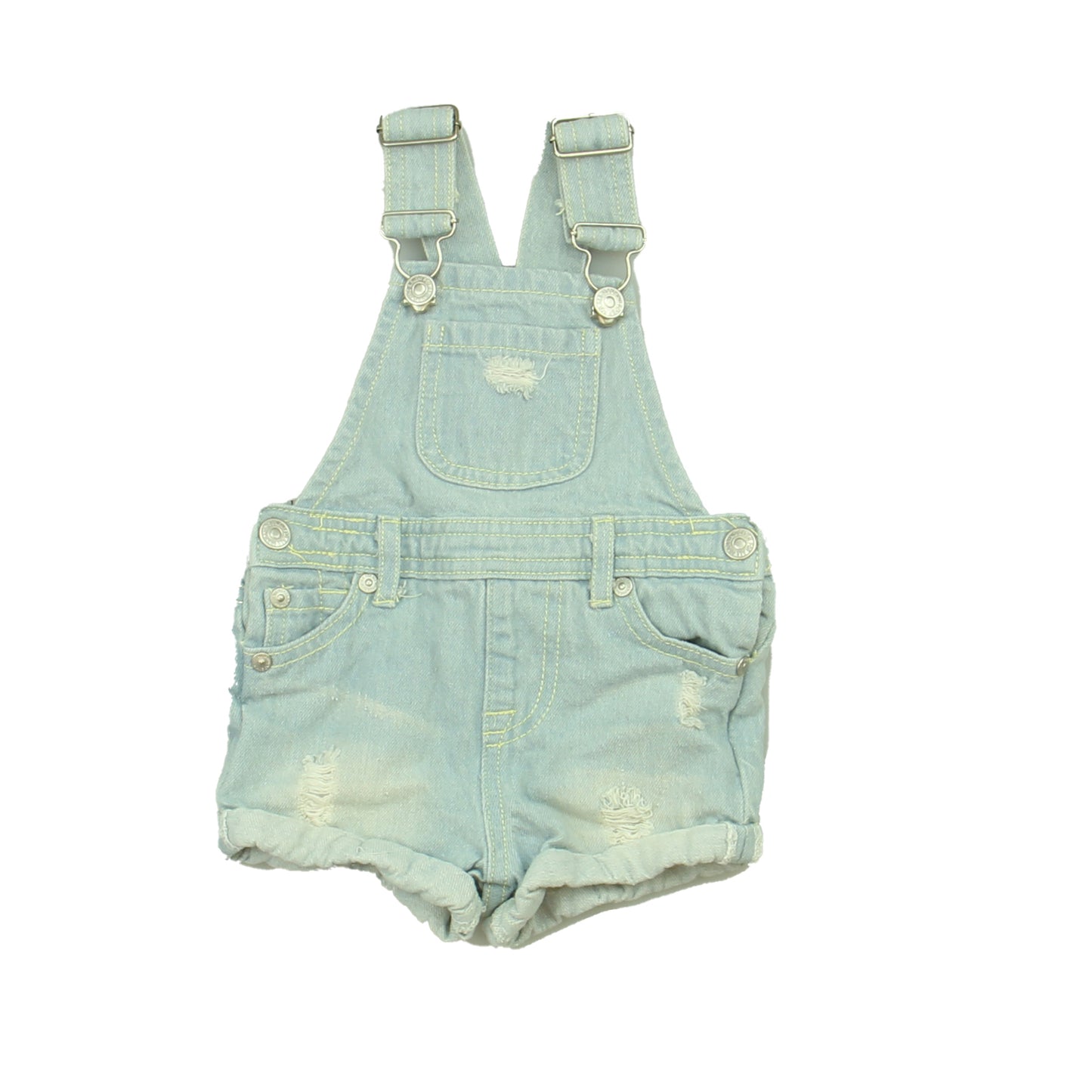 7 for all Mankind Boys Blue Overall Shorts Size: 12 Months