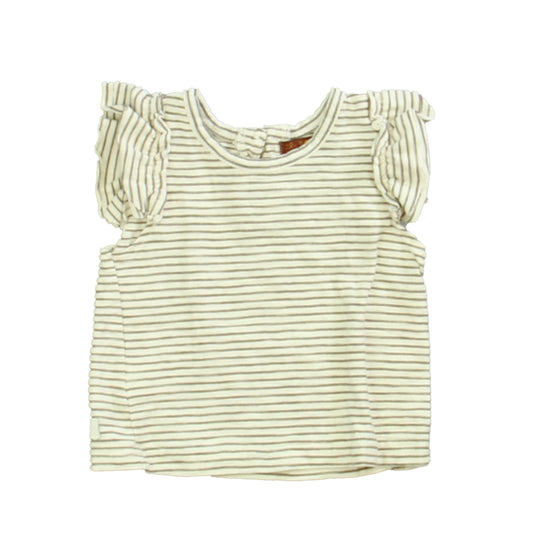 7 for all Mankind Girls Gray | White T-Shirt Size: 12 Months Gray | White