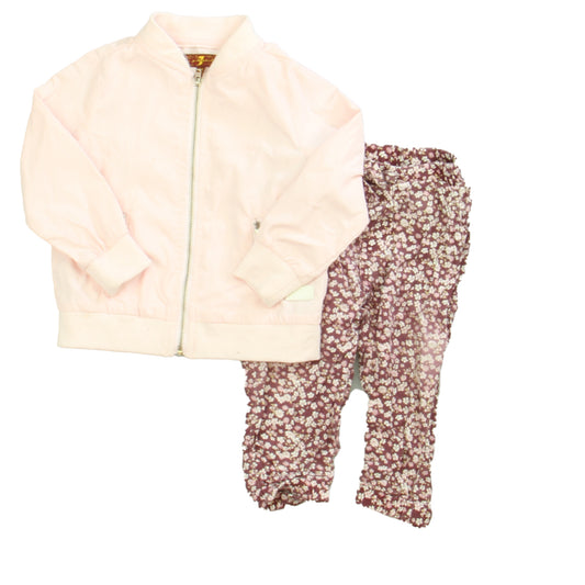7 for all Mankind Girls Pink Floral Apparel Sets Size: 12 Months Pink Floral