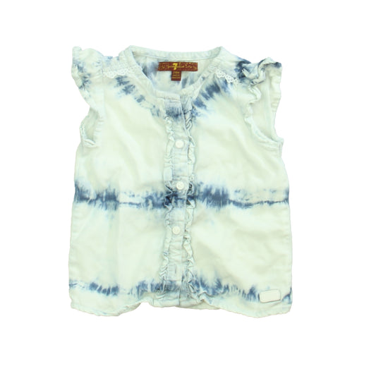 7 for all Mankind Girls Blue | White Blouse Size: 24 Months Blue | White