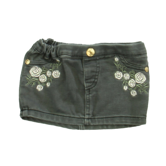 7 for all Mankind Girls Gray Floral Skirt Size: 9 Months Gray Floral